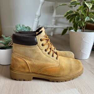 Original Rugged Outback Work Boots Suede Wheat Leather Ankle Boots‎ Lace Up 7.5